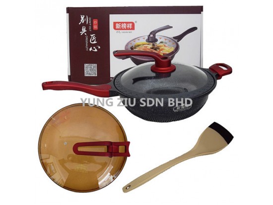 X0288# 32CM DOUBLE LID WOK 